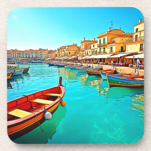 Porta-copo Vibrant Mediterranean Port Life Design