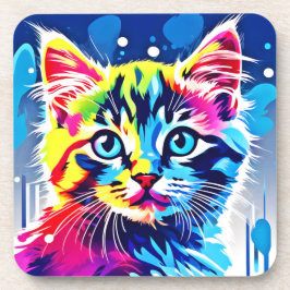 Porta-copo Vibrant Neon Gatinho Art