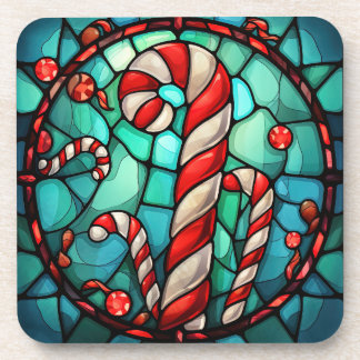 Porta-copo Vidro De Candy Cane De Natal
