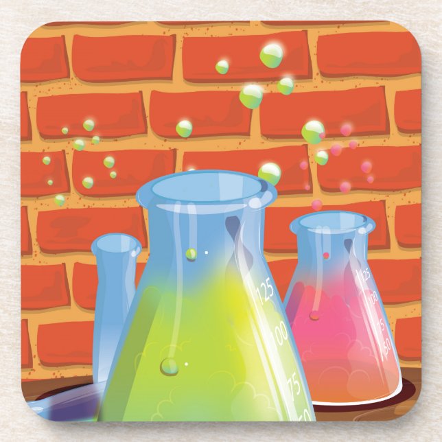 Porta-copo Vidro de desenho animado Equipamento científico em (Frente)