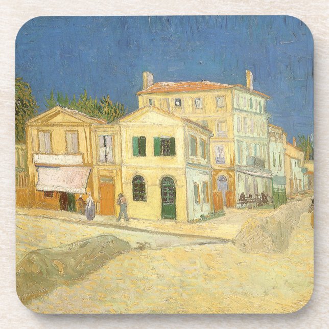 Porta-copo Vincent van Gogh - A Casa Amarela (A Rua) (Frente)