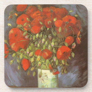 Porta-copo Vincent van Gogh Ainda Vase Vida com Poppies Verme