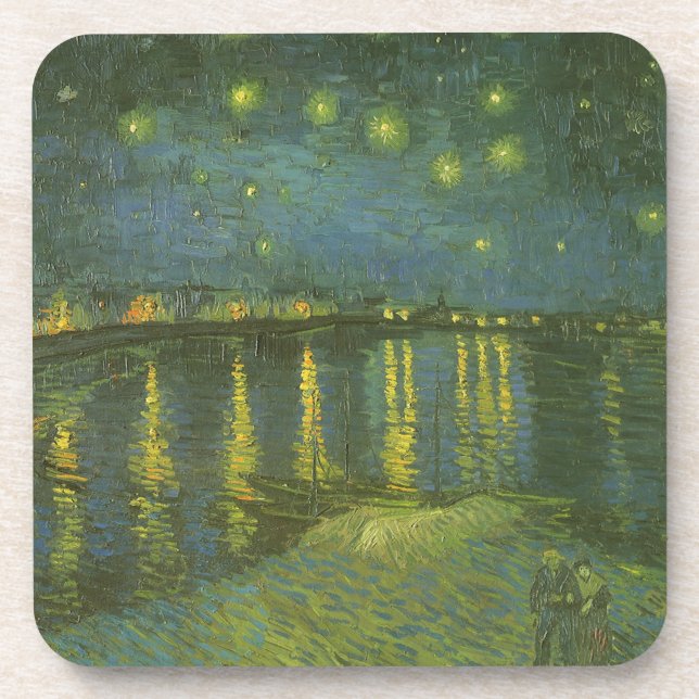 Porta-copo Vincent van Gogh - Noite Estrelada sobre o Ródano (Frente)