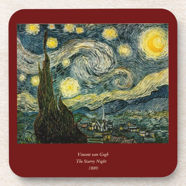 Porta-copo Vincent van Gogh's The Starry Night (1889) (Frente)