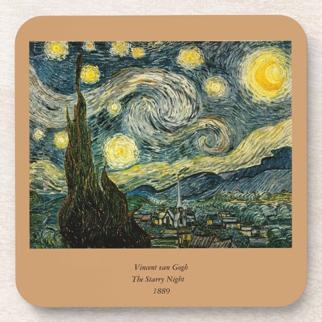 Porta-copo Vincent van Gogh's The Starry Night (1889) (Frente)
