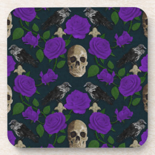 Porta-copo Vinhas Rosa de Grama Gótica Escuro Raven
