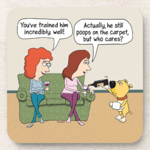 Porta-copo Vinho de derramamento do cão engraçado quando n