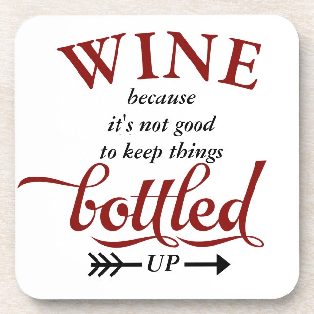 Porta-copo Vinho engarrafado acima de engraçado (Frente)