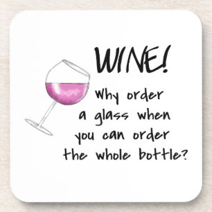 Porta-copo Vinho Vermelho Engraçado Palavra Dizendo Festa Beb