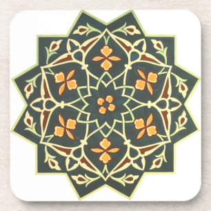 Porta-copo Vintage 1884 Art Ornamental Green Blue