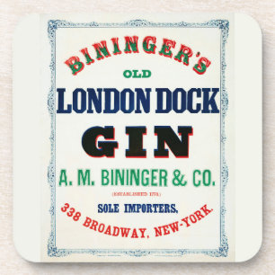 Porta-copo Vintage Ad for Bininger's Old London Dock Gin