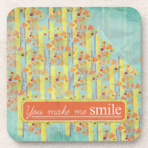 Porta-copo Vintage Aqua Yellow and Orange Drink Coasters