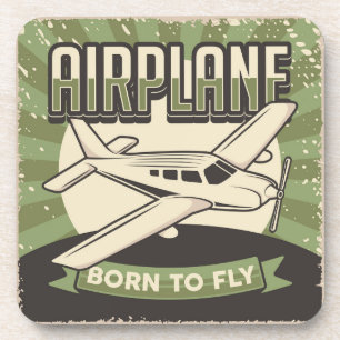 Porta-copo Vintage Aviation Green plane