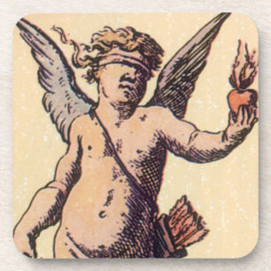 Porta-copo Vintage Blindfolded Cupid, Valentines Tarot Card