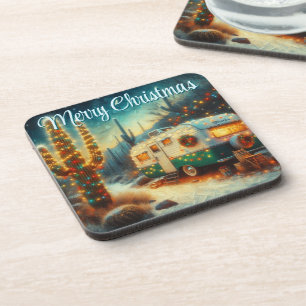 Porta-copo Vintage Camper Christmas no deserto personalizado