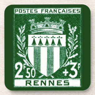 Porta-copo Vintage Casaco de Arms Rennes, França
