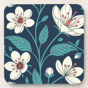 Porta-copo Vintage Cherry Blossom - Elegante Sem Costura
