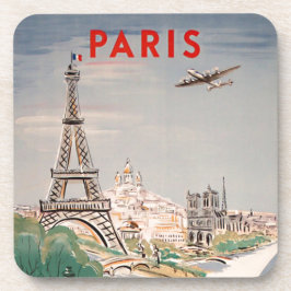 Porta-copo Vintage Eiffel Tower Paris Air Viagem Lithógrafo