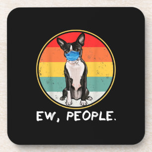 Porta-copo Vintage Ew Pessoas Boston Terrier Dog Vestindo Fac
