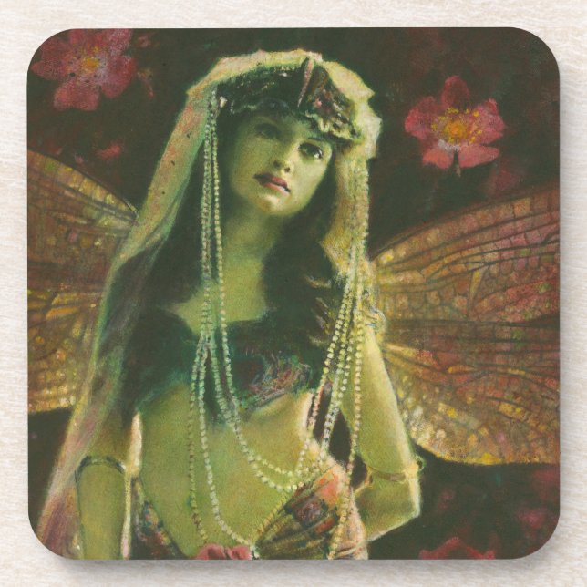 Porta-copo Vintage Fairy NympPorta copos (Frente)