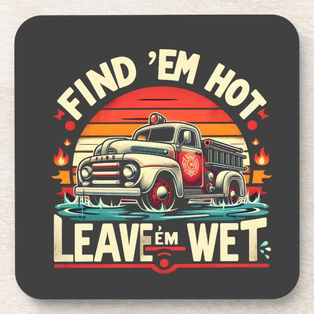 Porta-copo Vintage Fire Truck (Frente)