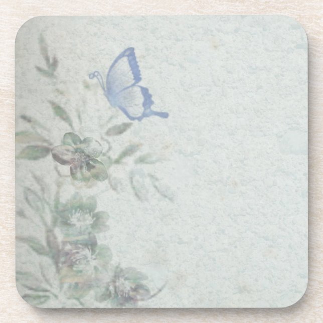 Porta-copo Vintage Floral Blue Wedding (Frente)