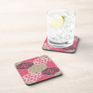 Porta-copo Vintage Floral Marroquino - Padrão Rosa