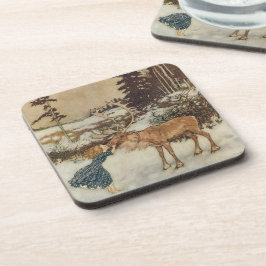 Porta-copo Vintage Gerda e o Reindeer de Edmund Dulac