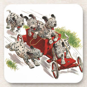 Porta-copo Vintage Humor Cute Dalmatian Puppy Dogs Fire Truck