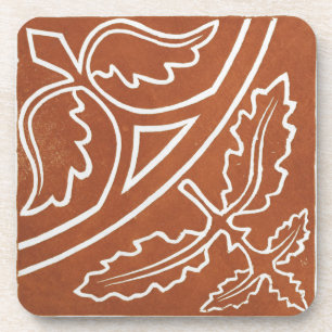 Porta-copo Vintage Irish Celtic Art Design Red Leaf