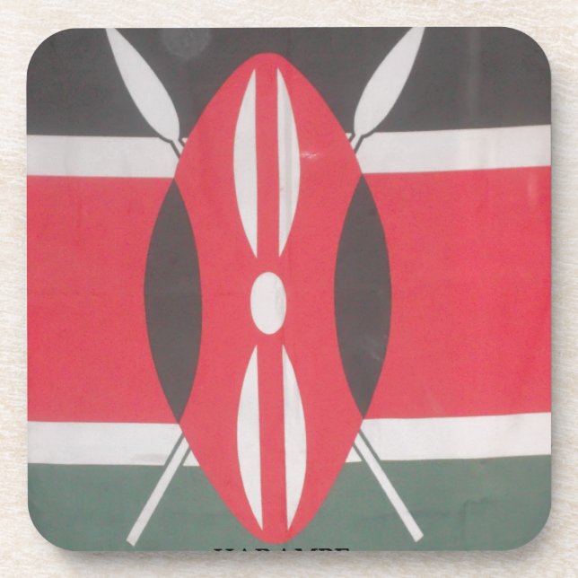 Porta-copo Vintage Kenya Flag Harambe Design (Frente)