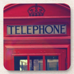 Porta-copo Vintage London City Red Public Telephone Booth