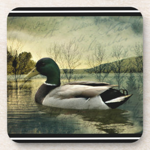 Porta-copo Vintage Mallard Pato Empunado Cartão-Postal Bebida