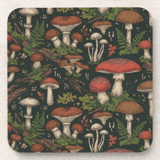 Porta-copo Vintage Mushroom Forest Botanical