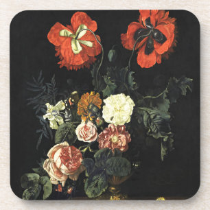 Porta-copo Vintage pintando "A Vida Estática com Flores"