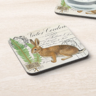Porta-copo Vintage Rabbit Ferns French Document Set