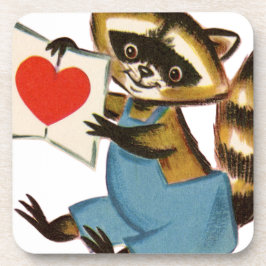 Porta-copo Vintage Raccoon Love