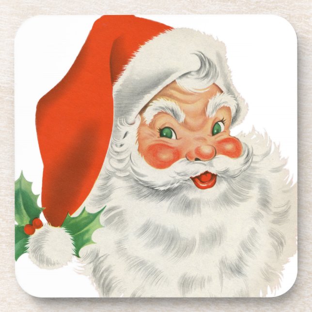 Porta-copo Vintage Retro Santa Claus (Frente)