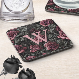 Porta-copo Vintage Roses Monogram