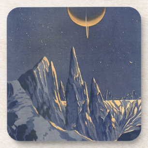 Porta-copo Vintage Science Ficet, Crescent Moon Snow Planet
