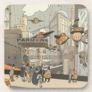 Porta-copo Vintage Science Fiction Urban Paris, Steam Punk