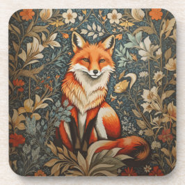 Porta-copo Vintage Sitting Fox William Morris Inspirou Floral