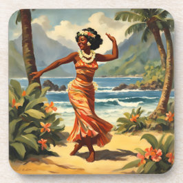 Porta-copo Vintage Style Havaiana Viagem Hula Girl Dançando