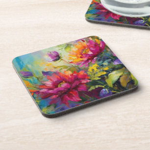 Porta-copo Vintage Vibrant Floral Duro Plástico