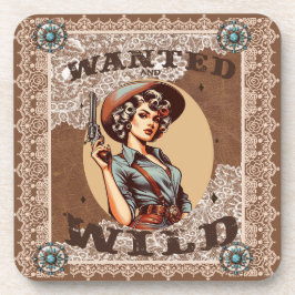 Porta-copo Vintage Western WQueria e Wild Cowgirl
