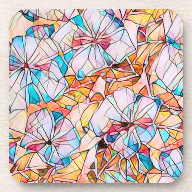Porta-copo Violetas de Vidro Colorido (Frente)