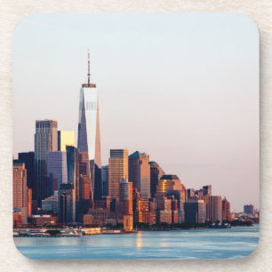 Porta-copo Visão do Skyline Sunset de Nova York do World Tra