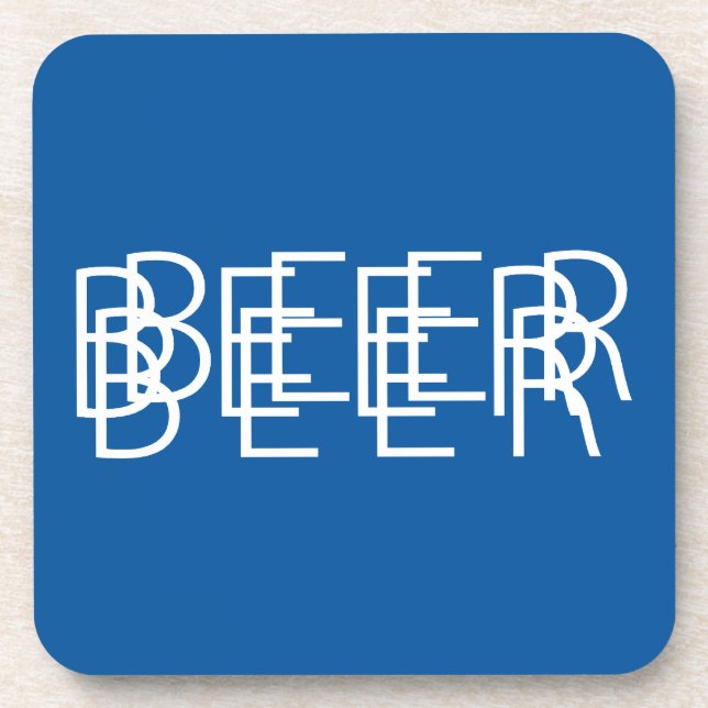 Porta-copo Visão dobro da CERVEJA - azul e branco (Frente)