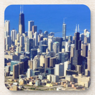 Porta-copo Vista aérea do centro de Chicago com lago