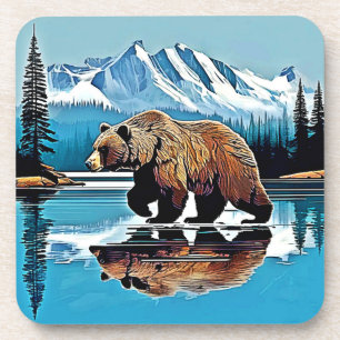 Porta-copo Vista de Montanha do Lago Grizzly